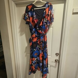 Lane Bryant Orange and Blue High Low Sundress